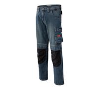 Workerjeans HERO BY JOHN MEDOOX "CALGARY Denim Pro Workwear Arbeits-Cargojeans", Herren, Gr. 48, Länge 32, blau (indigo vintage), Denim/Jeans, 99% Baumwolle, 1% Elasthan, regular fit lang, Jeans, Arbe