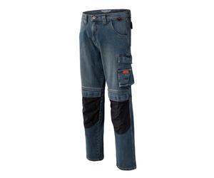 Workerjeans HERO BY JOHN MEDOOX "CALGARY Denim Pro Workwear Arbeits-Cargojeans", Herren, Gr. 54, Länge 32, blau (indigo vintage), Denim/Jeans, 99% Baumwolle, 1% Elasthan, regular fit lang, Jeans, Arbe