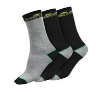 WORKPOWER Scheibler Workwear - 3er Pack Recycling Socken für Herren - Arbeitssocken leicht & schnell-trocknend - verfügbar in den Größen 43/46 (Schwarz/Grau)