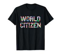 World Citizen with Flags of Various Countries - Globetrotter T-Shirt