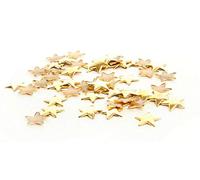 World of Sparkles Stern zum Aufbügeln auf flachen Nieten für Kleidung Metall Stern Perlen für Leder Handwerk Jacken Kunst Dekoration 10mm - 100pcs gold
