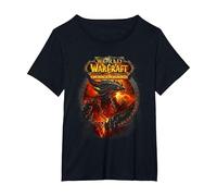 World of Warcraft Cataclysm Deathwing The Destroyer Logo T-Shirt, Damen Große Größen, Schwarz, 5X