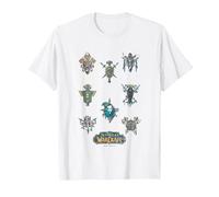World of Warcraft Textbook Iconic Badges Big Chest Poster T-Shirt, Herren, Weiß, 4XL