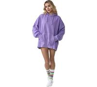 Worldclassca Damen Mädchen Oversized Hoodie Uni Colloge Kapuzenpullover Einfarbig Lounge Sweatshirt Freizeit Sport Langarmshirt Oberteil Pulli Einheitsgrösse S-XL Neu (Lila)