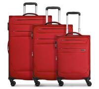Worldpack Chicago 4 Rollen Kofferset 3-teilig mit Dehnfalte rot