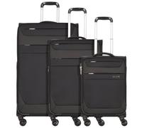 Worldpack Dublin 4 Rollen Kofferset 3-teilig mit Dehnfalte schwarz