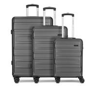 Worldpack New York 2.0 4 Rollen Kofferset 3-teilig schwarz