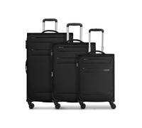 Worldpack Chicago 4 Rollen Kofferset 3-teilig mit Dehnfalte schwarz