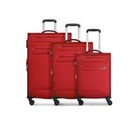 Worldpack Chicago 4 Rollen Kofferset 3-teilig mit Dehnfalte rot