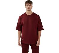 WORWE Herren Oversize Kurzarm T-Shirt Sport Mode Stil Große Schulter Tropfen Atmungsaktiv Schnell Trocknend Rundhals Gym Sport Street Fashion (XXL, Wine RED)