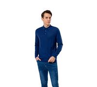 WOSICA Men's 100% Extrafine Merino Wool Long Sleeve Polo (Heather Blue XXL)