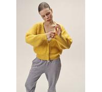 WOTE Strick Cardigan aus nachhaltiger Merino Wolle Gelb S