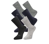 WOTEGA günstig komfortbund 6 Parr Superweich freizeit business-socken ohne naht herren männer mädchen damen socken, 6er Pack mix (1007), 43/46