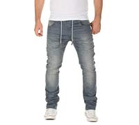 WOTEGA Noah - Jogginghose Herren In Jeansoptik - Jogger Sweatpants Jeans Slim Fit - Männer Sweat Hose, Grau (Turbulence Grey 3R4215), W34/L32