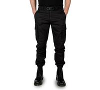 WOTEGA Odin - Herren Cargohose Slim Fit - Stretch Cargo Hose - Schwarze Männer Stoffhose, Schwarz (Black 194008), W32/L30