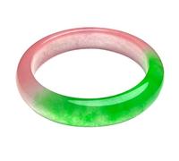 WOTZOV Armreif aus grün-rosa Jade für Damen, eleganter Schmuck aus natürlichem Quarzit-Jade，Green Pink_62mm