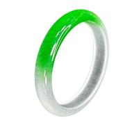 WOTZOV Armreif aus grün-weißer Jade für Damen, Schmuck aus natürlichem Quarzit-Jade，Green White_62mm