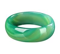 WOTZOV Armreif aus grüner Jade für Damen, breiter Armreif aus natürlichem Achat und Chalcedon，Green_62mm