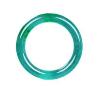 WOTZOV Armreif aus Jade mit grünen, schwebenden Blüten für Damen, Schmuck aus natürlichem, rundem Quarz-Jade，Green_58mm