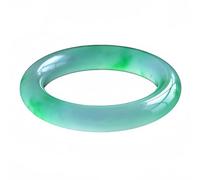 WOTZOV Jade-Armreif für Damen, Armreif aus natürlichem grünem Quarz-Jade mit schwebenden Blüten，Green_56mm