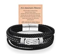 WOVEE Lederarmband für Mann von Frau Magnetverschluss mit Ich Liebe Dich Gravur Weihnachten Schmuck Geschenke Edelstahl Armband Leder