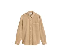 Langarmbluse MARC O'POLO DENIM "aus Baumwoll-Stretch", Damen, Gr. XL, beige (sandpaper), Obermaterial: 98% Baumwolle, 2% Elasthan, unifarben, relaxed fit normal, normaler Saum, Blusen (48879947-XL) sa