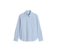Langarmbluse MARC O'POLO DENIM "aus Papertouch Popeline", Damen, Gr. S, blau (light blau), Obermaterial: 100% Baumwolle, gestreift, elegant, relaxed fit normal, Langarm Manschette, Blusen (54144430-S)