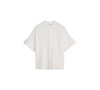 Kurzarmbluse MARC O'POLO "aus TENCEL™ Modal", Damen, Gr. 40, grau weiß, Obermaterial: 82% Modal, 18% Polyamid, unifarben, regular fit normal, Umschlagbund, Blusen (96662962-40) grau weiß