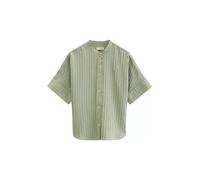 Kurzarmbluse MARC O'POLO "aus TENCEL™ Modal", Damen, Gr. 40, fresh sage, Obermaterial: 82% Modal, 18% Polyamid, unifarben, regular fit normal, Umschlagbund, Blusen (67108514-40) fresh sage