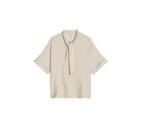 Kurzarmbluse MARC O'POLO "aus Viskose-Mix", Damen, Gr. 40, grau silk, Obermaterial: 83% Viskose, 17% Polyamid, unifarben, regular fit normal, Umschlagbund, Blusen (44276343-40) grau silk