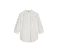 Kurzarmbluse MARC O'POLO DENIM "aus Papertouch-Popeline", Damen, Gr. XS, silky weiß, Obermaterial: 100% Baumwolle, unifarben, relaxed fit normal, normaler Saum, Blusen (91336019-XS) silky weiß