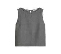 Marc O'Polo Regular Fit Blusentop aus reinem Leinen in Mittelgrau Melange, Größe 34