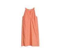 Midikleid MARC O'POLO "aus bedrucktem Baumwoll-Voile", Damen, Gr. 42, Normalgrößen, light orange, Obermaterial: 100% Baumwolle. Futter: 100% Modal, bedruckt, loose fit knielang, V-Ausschnitt, paspelie