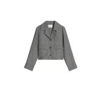 Kurzjacke MARC O'POLO "mit aufgesetzten Taschen", Damen, Gr. 38, slate grau melange, Obermaterial: 100% Leinen, unifarben, regular fit, Manschette, Jacken Kurzjacke (15032518-38) slate grau melange