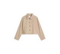 Kurzjacke MARC O'POLO "aus Organic Cotton-Lyocell-Leinen-Mix", Damen, Gr. 42, earthy taupe, Obermaterial: 54% Baumwolle, 23% Lyocell, 23% Leinen, unifarben, Jacken Kurzjacke (96551939-42) earthy taupe