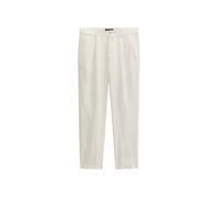 Chinohose MARC O'POLO "mit elastischem Bund", Damen, Gr. 36, Länge 34, silky weiß, Obermaterial: 100% Leinen, unifarben, normal, Hosen Chinohose (29239724-36) silky weiß