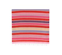 Leichter Schal aus Baumwollmischung mit bunten Streifen pink - Gr. - one size