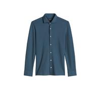 Langarmhemd MARC O'POLO "aus Bio-Baumwoll-Piqué", Herren, Gr. M, Normalgrößen, moon stone, Obermaterial: 100% Baumwolle, unifarben, slim fit normal, Doppelmanschette, Hemden (98400847-M) moon stone