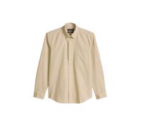 Langarmhemd MARC O'POLO "mit recycelter Baumwolle", Herren, Gr. XL, Normalgrößen, light oat, Obermaterial: 100% Baumwolle, unifarben, regular fit normal, Doppelmanschette, Hemden (68659361-XL) light o