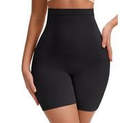 WOWENY Bauchweg Unterhosen Damen Hohe Taille Shapewear Nahtlos Po Push up Miederhose Damen Bauch Weg Slip Bequem Figurformende Miederpants Schwarz L