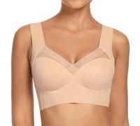WOWENY Damen Bustier Nahtloser BH ohne Bügel BH Push Up Soft Zero Feel Bralette Atmungsaktiver Leichter Klassische 95C 90D [Beige, 3XL]