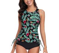 WOWENY Damen Tankini Oberteil Bikini Tank Top Bademode Crossback Strappy Swim Top Oberteil Schnell Trocknend Sommer Padded Swimsuit Shirt,RB-PB,S