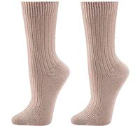 WOWERAT 100% Bio Baumwolle Socken 6er-Teilung. Handgekettelt-weiche Naht. Für Teenager, Damen und Herren 2er-Bündel (Gr.39-42, Farben: natur = ungefärbt, ungebleicht)