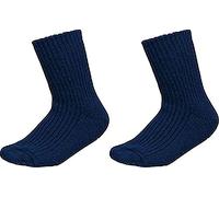 WOWERAT 100% reine Schurwolle-Söckchen für Babys und Kinder 2er- BÜNDEL (Gr.17-18, marine)