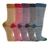 WOWERAT 2 Paar Socken mit Merino und Alpaka Wolle für Damen und Herren Ringel bunt (senf, 35/38)