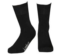 Wowerat 3 Paar Bambus-Socken mit Frottee-Sohle ohne Gummi, Farbe:Schwarz;Größe:39-42
