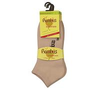 Wowerat 6 Paar Bambus Sneaker Socken Sneakersocken für Damen Herren schwarz weiß beige WO (47-50, beige)