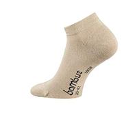 WOWERAT 6 Paar Beste Herren Bambus Sneaker Socken Strümpfe schwarz weiß beige (43/46, beige)