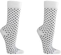 WOWERAT BAMBUS- VISCOSE Strümpfe „Black & White 2 PAAR (Gr.35-38, weiß-schwarze punkte)