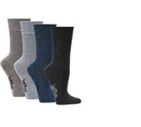 WOWERAT BAMBUS - VISKOSE Normallang, extrabreiter Piqué-Komfortbund ohne Gummidruck 6 Paar (Gr.35-38, Schöne Melange-Farbe im 6er-Bündel sortiert.)